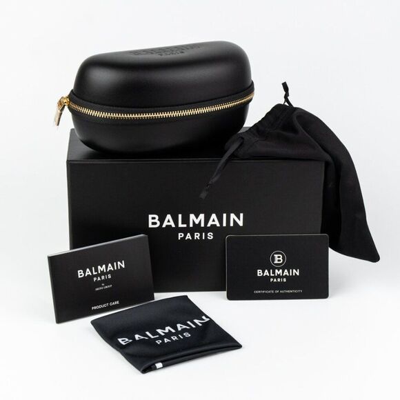 Balmain Women Sunglasses Titanium Black Gold Grey Gradient Wraparound B-ESCAPE main image 15